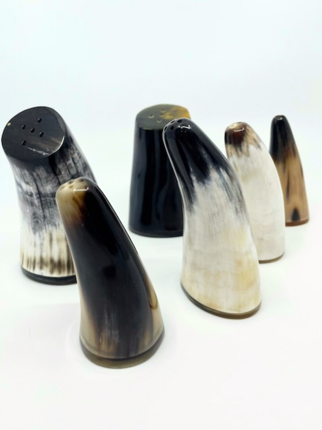 Cow Horn Salt & Pepper Shakers (Set of 2)