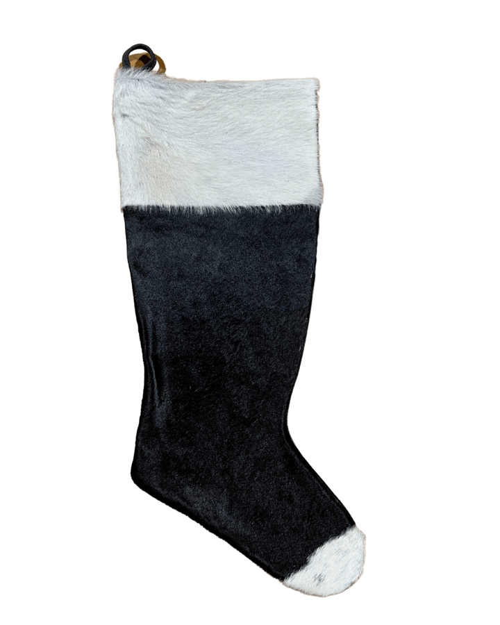 Cowhide Christmas Stocking - Black and White - Large - Hides & Leathers - Christmas Stocking