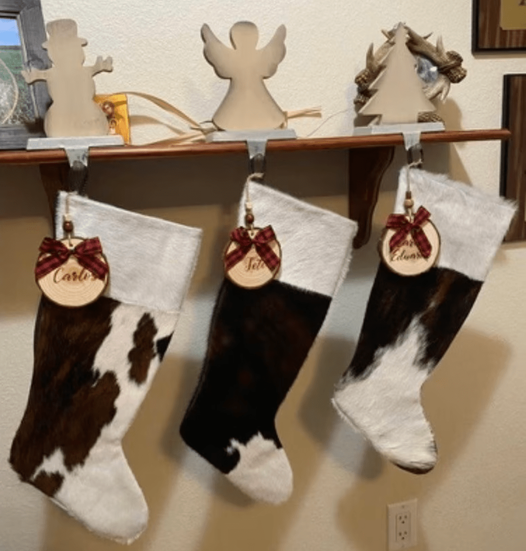 Cowhide Christmas Stocking - Longhorn Brown - Large - Hides & Leathers - Christmas Stocking