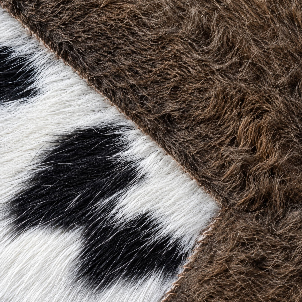 Cowhide Christmas Tree Skirt | Black and White Hair-On – 3.5 & 5 Ft Round for Rustic Holiday Decor - Hides & Leathers - Skirt