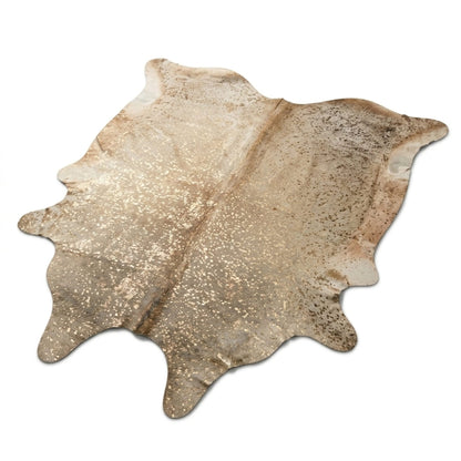 Cowhide Hair - On Rug | Colombian Metallic Gold Acid Wash Large 6x7ft - Hides & Leathers - Rug