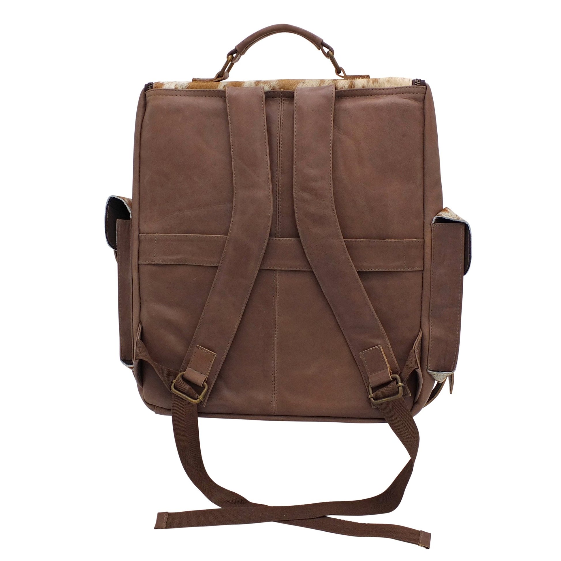 backpacks leather straps Cowhide Leather Backpack 14x13x7 in