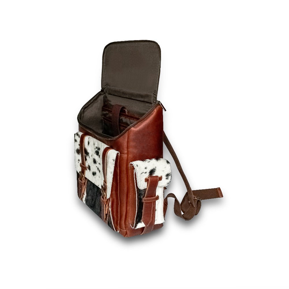custom hide leather backpack Cowhide Leather Backpack 14x13x7 in