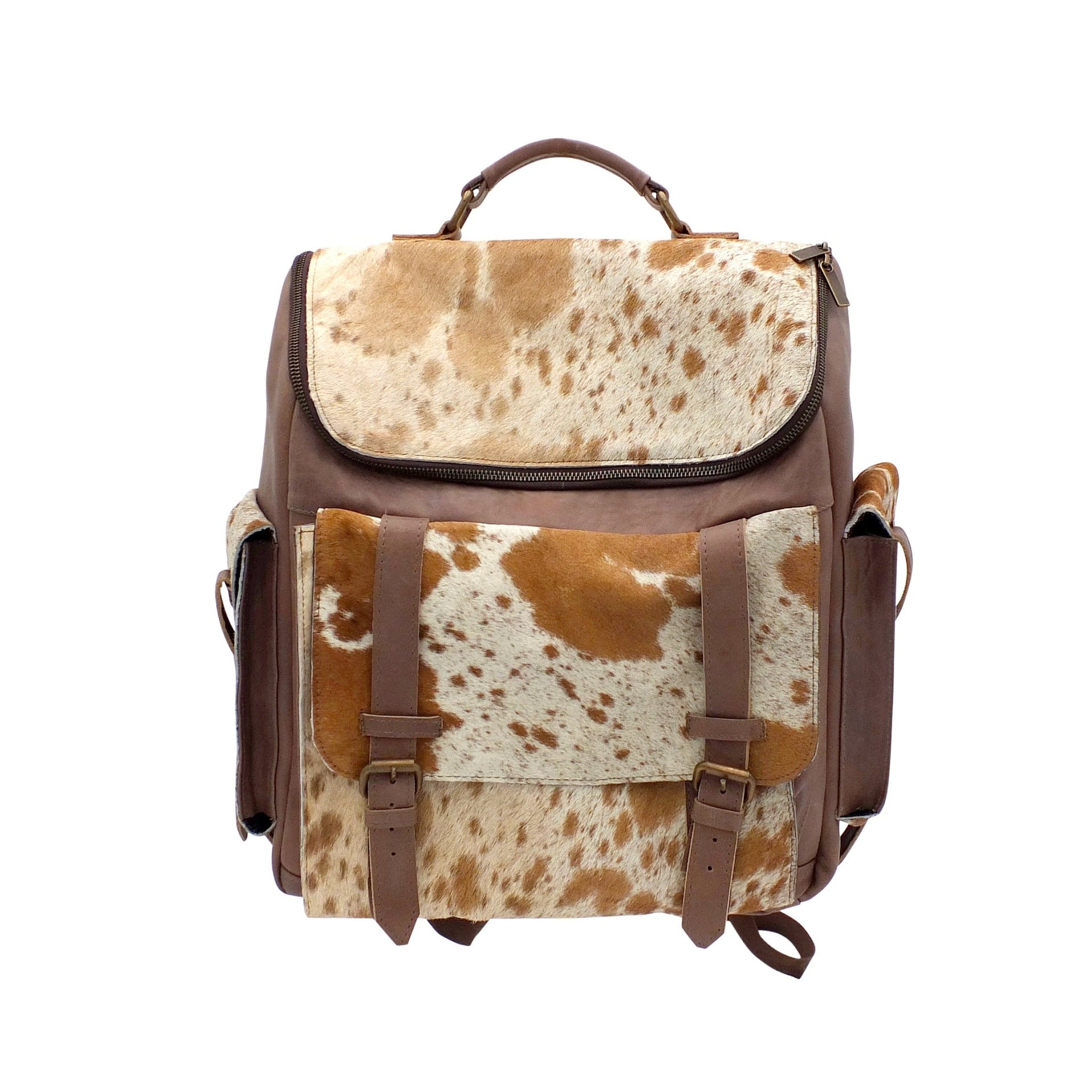 Cowhide Hair-On Leather Backpack