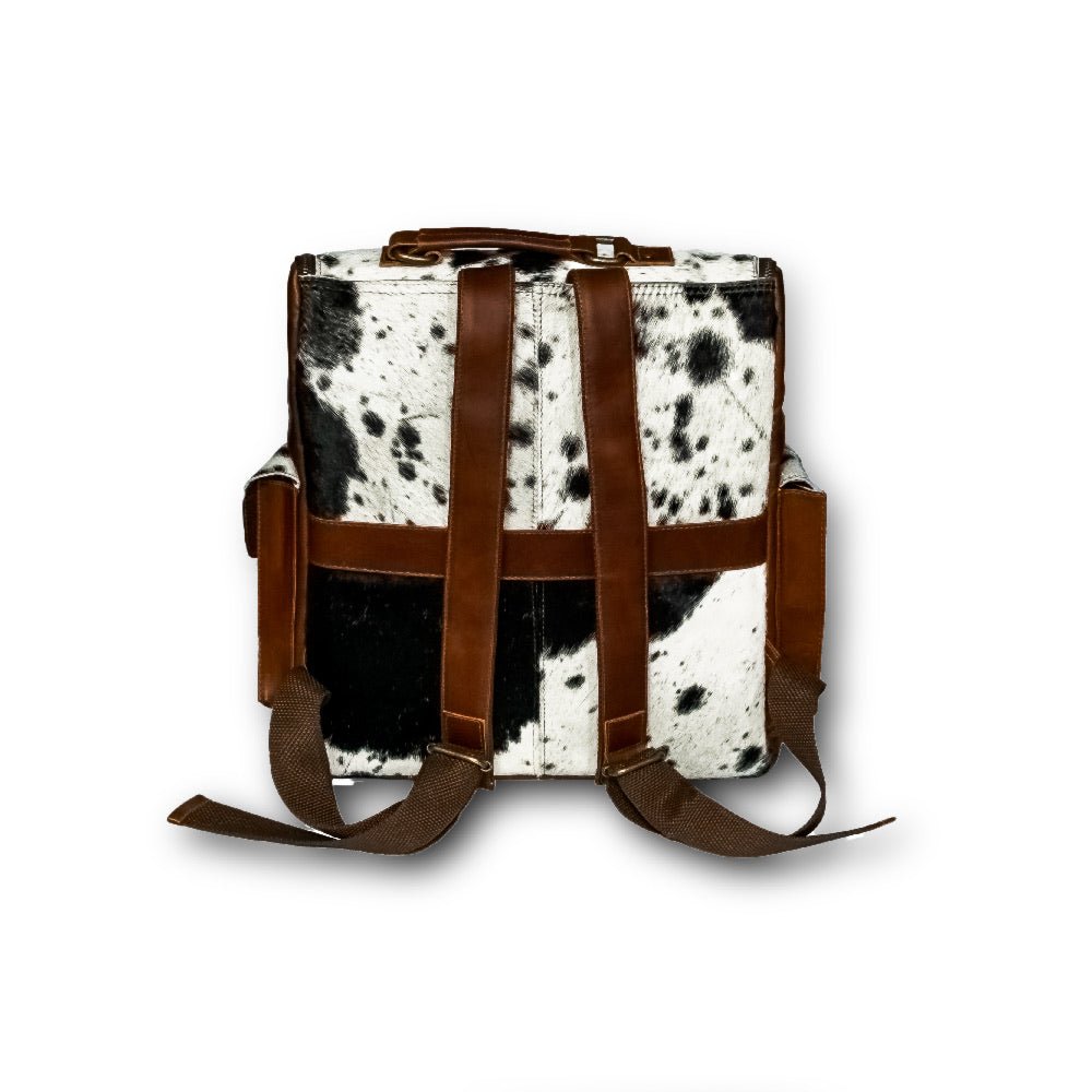 calf hair leather purse backpack Cowhide Leather Backpack 14x13x7 in