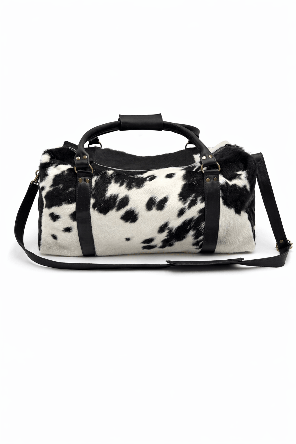 Cowhide Leather Duffel Bags Black and White - Hides & Leathers - Duffel Bag