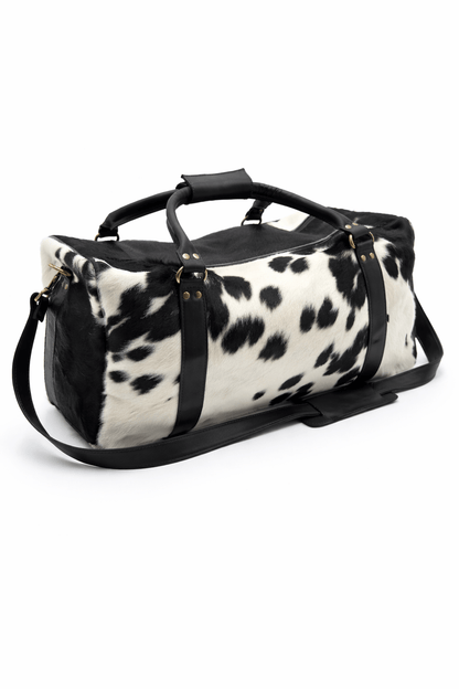 Cowhide Leather Duffel Bags Black and White - Hides & Leathers - Duffel Bag