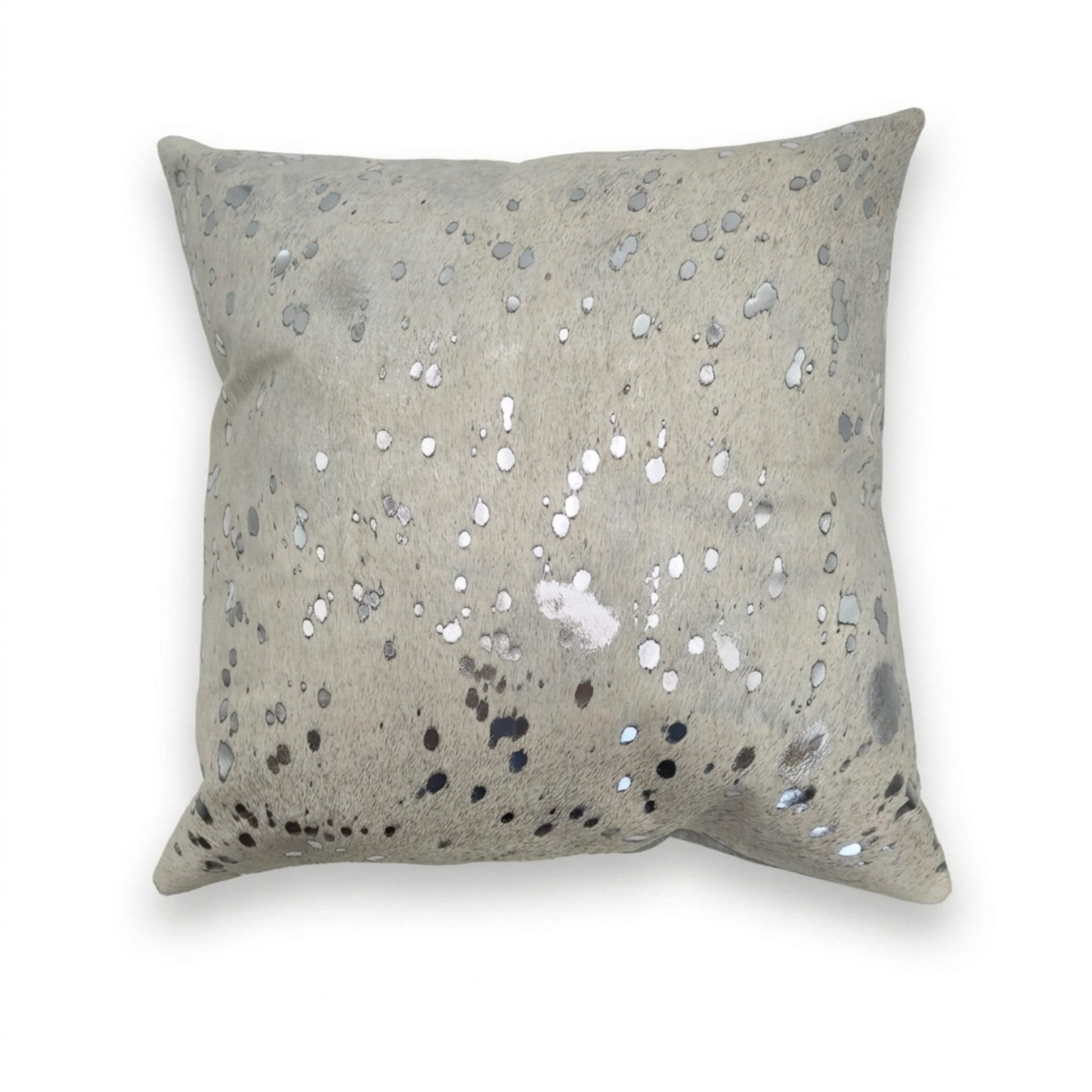 Cowhide Pillow | Metallic White Hair - On – 20x20 in - Hides & Leathers - Pillow