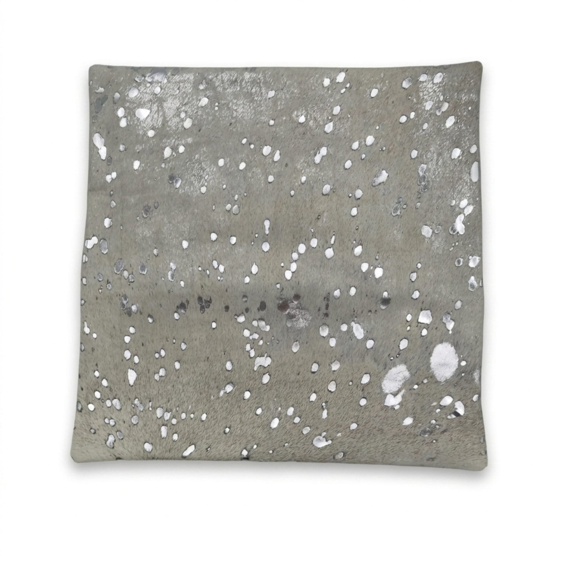 Cowhide Pillow | Metallic White Hair - On – 20x20 in - Hides & Leathers - Pillow