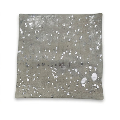 Cowhide Pillow | Metallic White Hair - On – 20x20 in - Hides & Leathers - Pillow