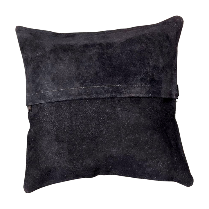 Cowhide Pillow - Patchwork Cross Grey