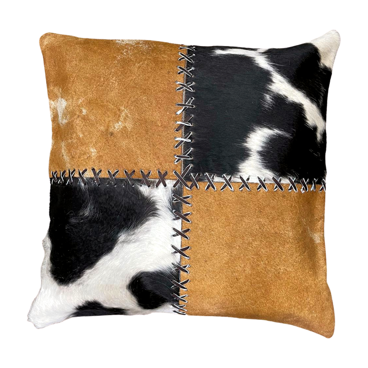 Cowhide Pillow - Patchwork Square