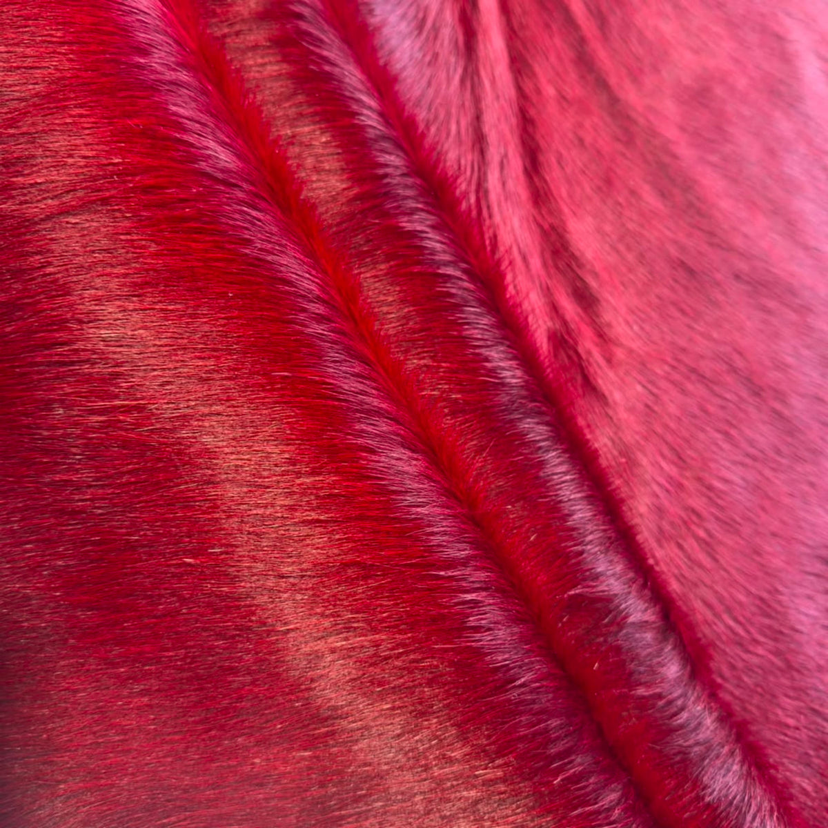 Cowhide Rug | Red Dyed Hair-On – Brazilian Single Hide, 6 x 5 Ft - Hides & Leathers - Rug