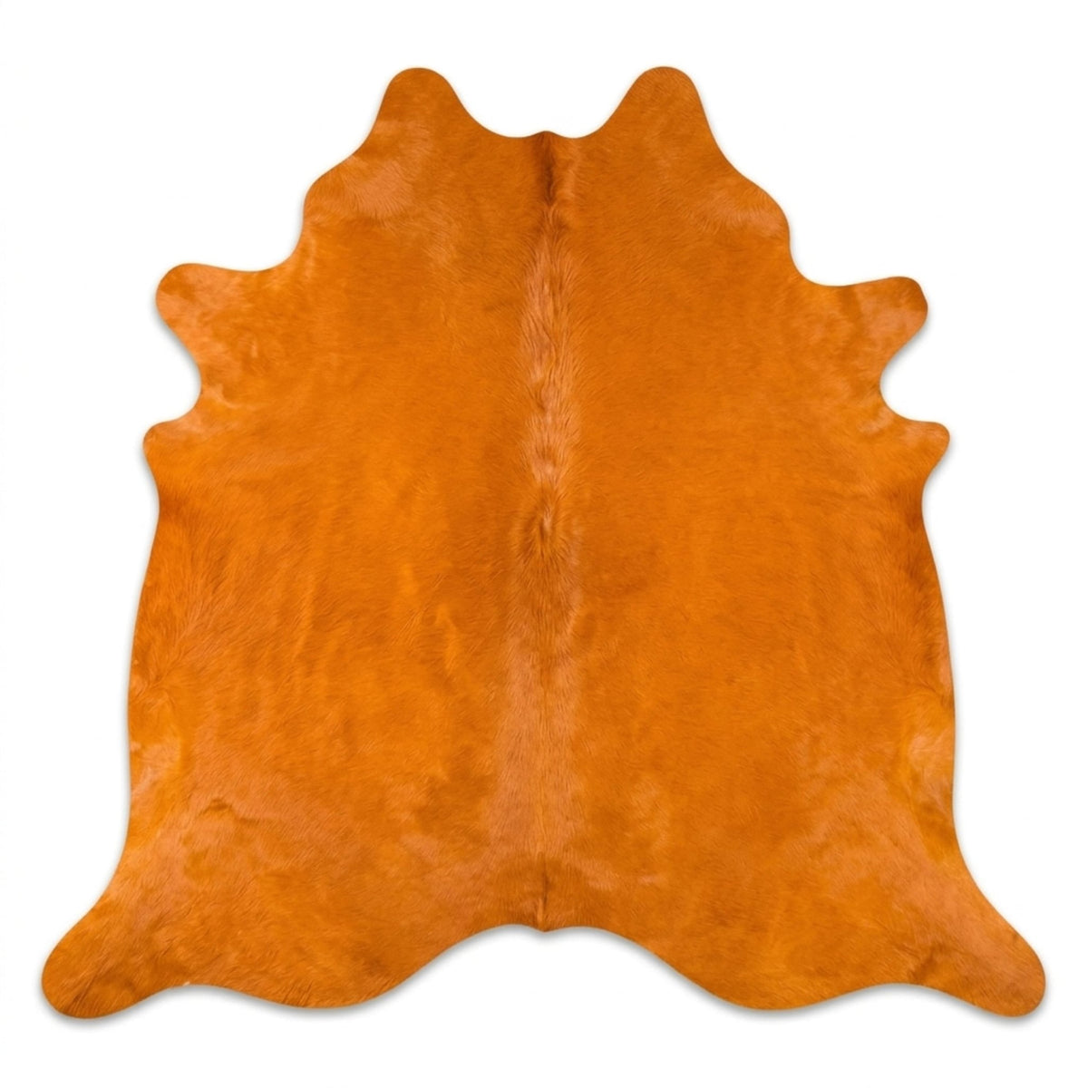 Cowhide Rug | Solid Orange Dyed Hair-On – Brazilian 7x6 Ft Statement - Hides & Leathers - Rug