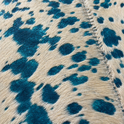 Cowhide Table Runner | White with Turquoise Acid-Washed Hair-On – Brazilian 1x3 & 1x4 Ft - Hides & Leathers - Table Runner