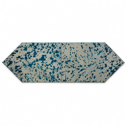 Cowhide Table Runner | White with Turquoise Acid-Washed Hair-On – Brazilian 1x3 & 1x4 Ft - Hides & Leathers - Table Runner