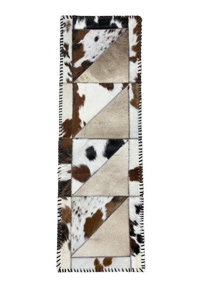 Cowhide Table Runners with Leather Lace - Tricolor - Hides & Leathers - Cowhide Rugs
