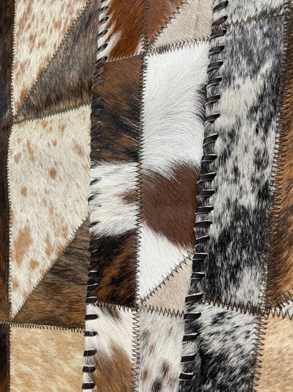Cowhide Table Runners with Leather Lace - Tricolor - Hides & Leathers - Cowhide Rugs