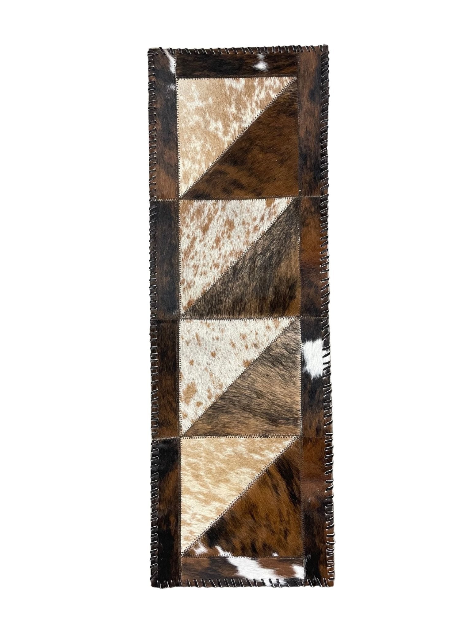 Cowhide Table Runners with Leather Lace - Tricolor - Hides & Leathers - Cowhide Rugs
