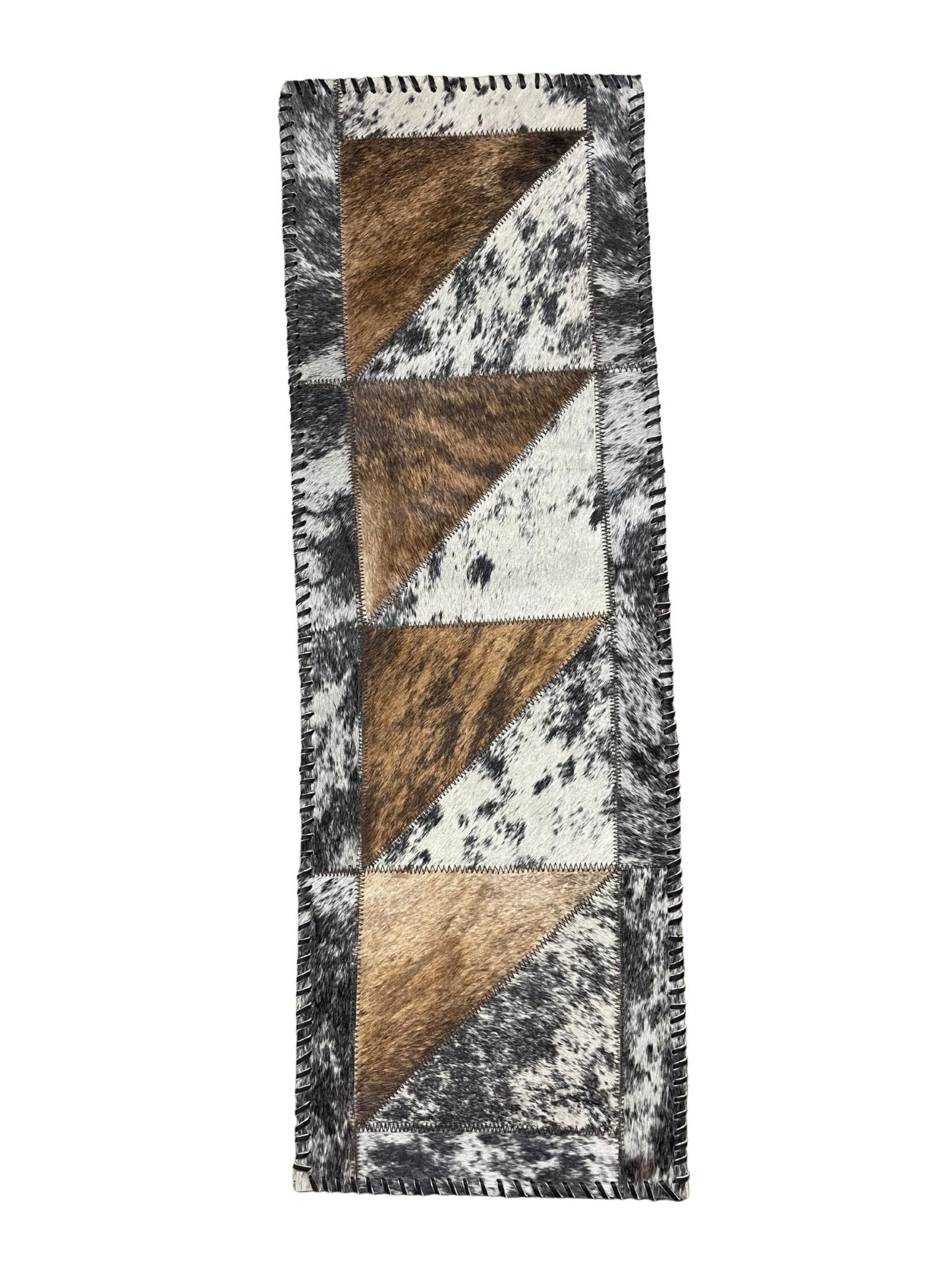 Cowhide Table Runners with Leather Lace - Tricolor - Hides & Leathers - Cowhide Rugs