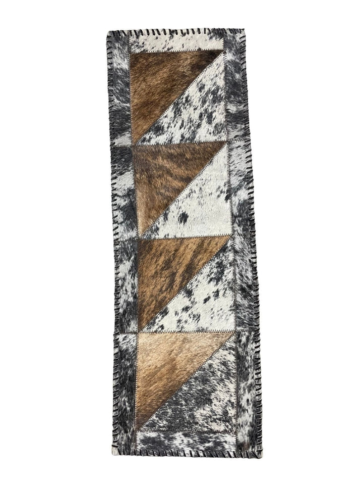 Cowhide Table Runners with Leather Lace - Tricolor - Hides & Leathers - Cowhide Rugs