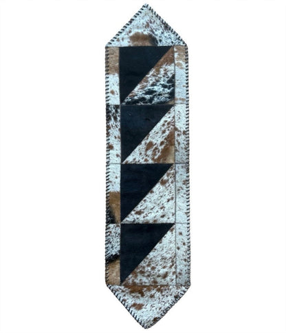 Cowhide Table Runners with Leather Lace - Tricolor - Hides & Leathers - Cowhide Rugs