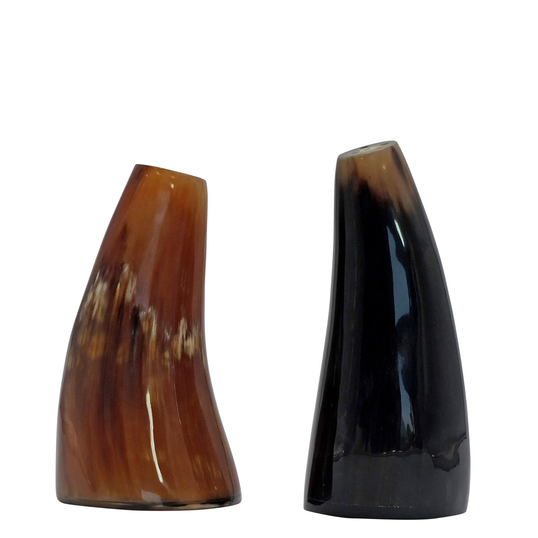 Cow Horn Salt & Pepper Shakers (Set of 2)