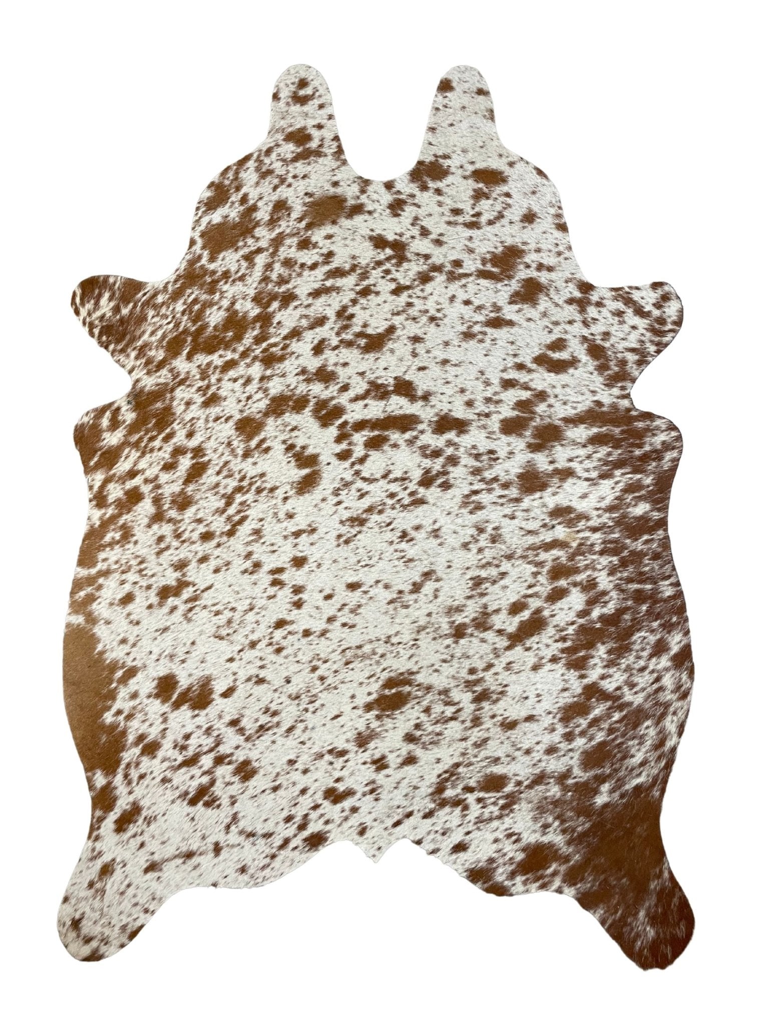 Mini Cowhide Rug Cutout Cowhide Mini Rug Brown & White | 2'x2.5' – Hides & Leathers