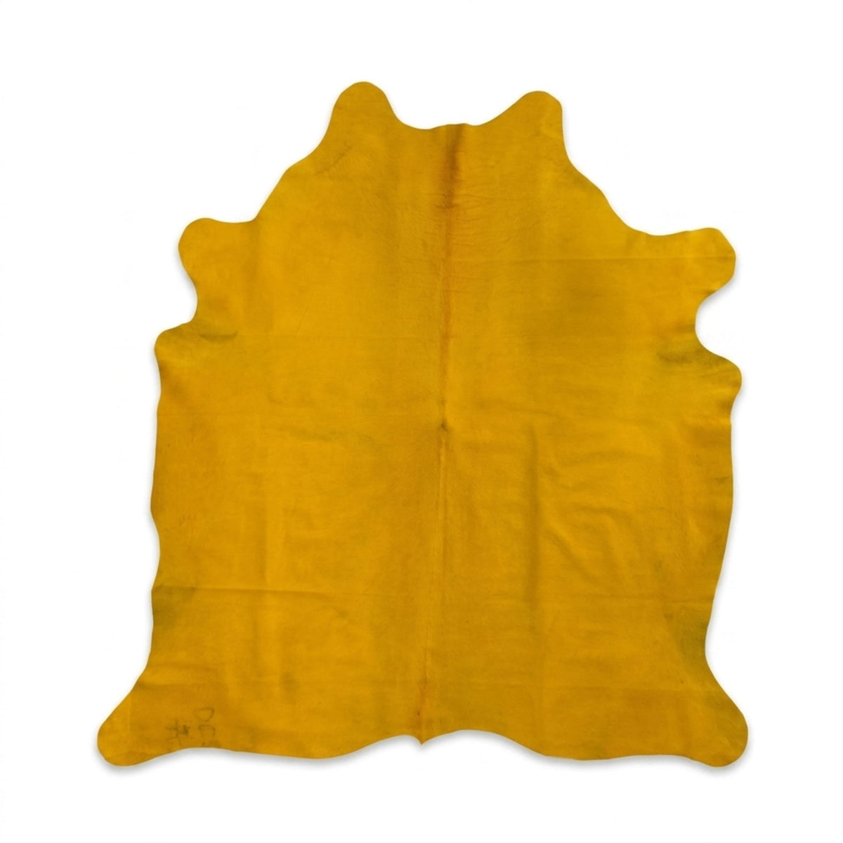 Dyed Cowhide Rug | Solid Yellow Hair-On – Large 7 x 6 Ft Statement Hide - Hides & Leathers - Rug