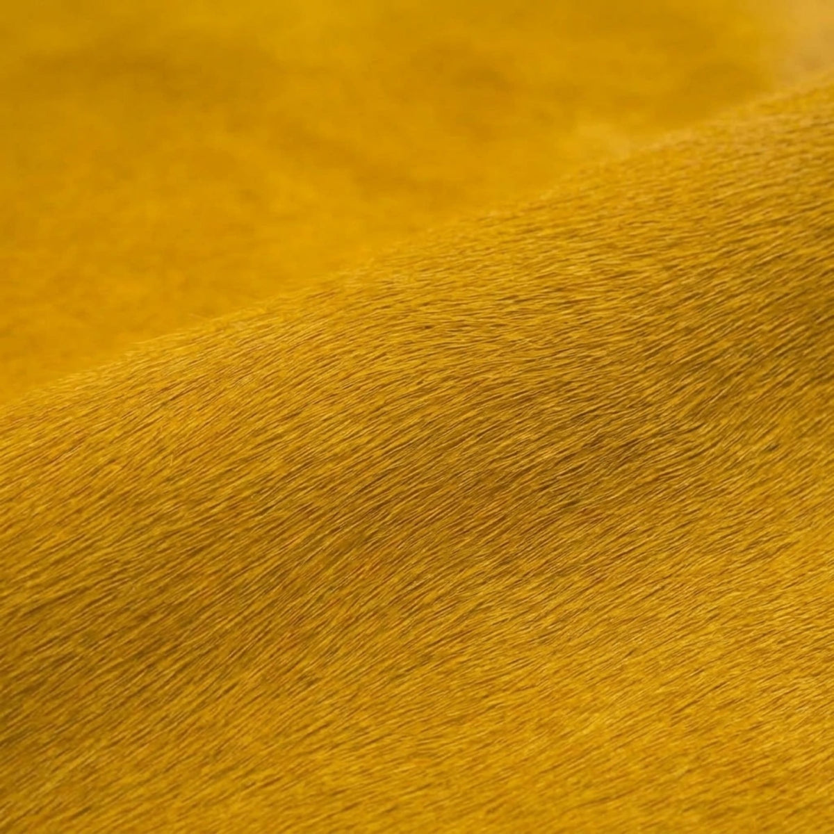 Dyed Cowhide Rug | Solid Yellow Hair-On – Large 7 x 6 Ft Statement Hide - Hides & Leathers - Rug