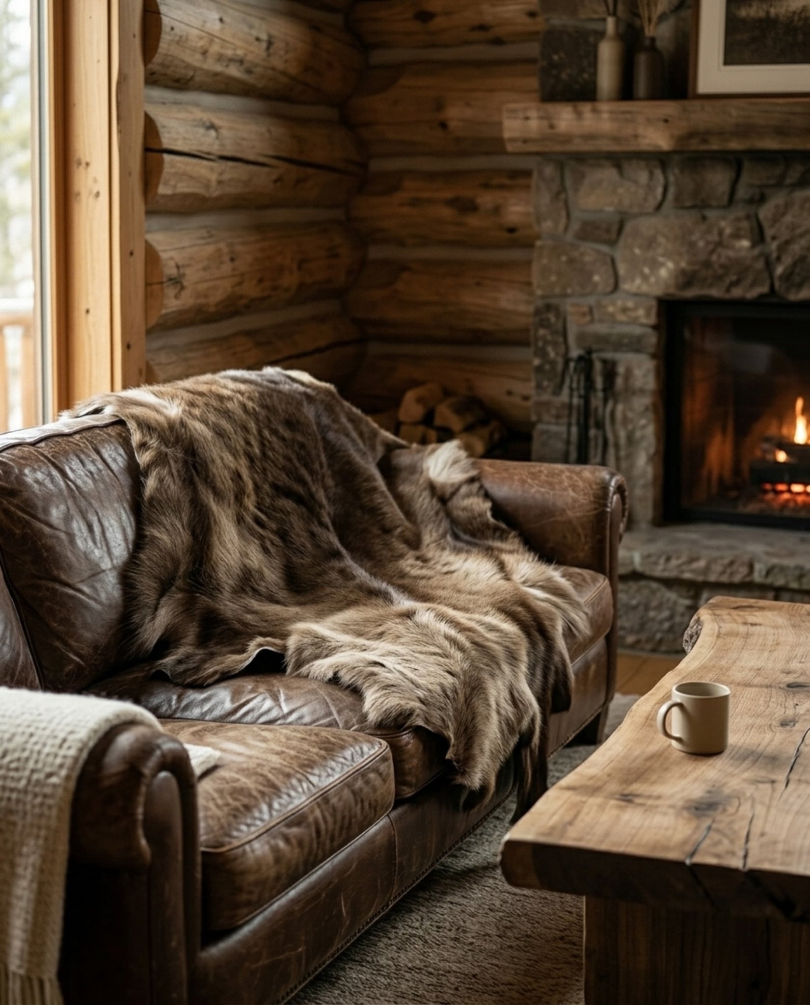 Elk Hide Rug | Icelandic Hair - On – Natural 4.5 x 3.5 Ft - Hides & Leathers - Rug