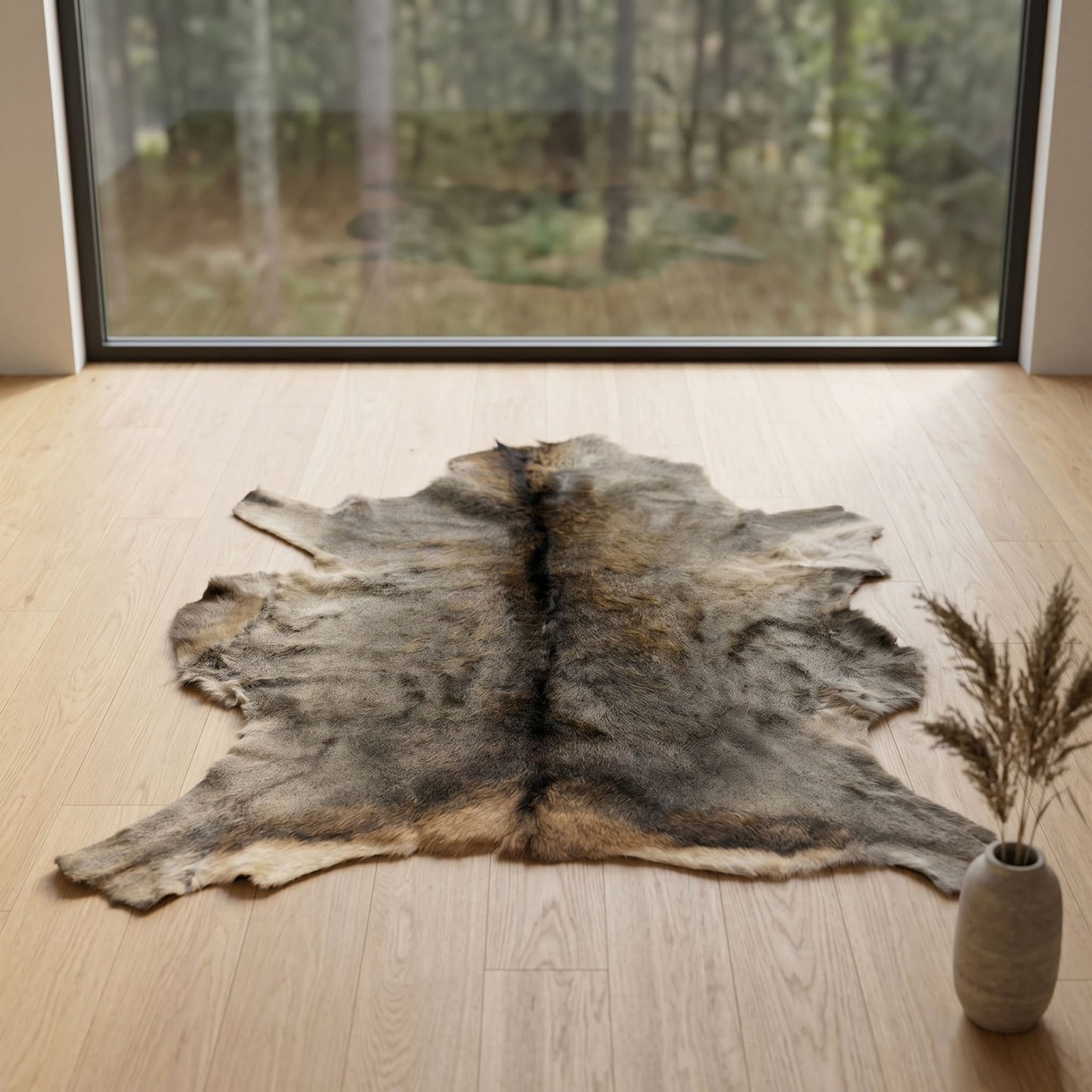 Elk Hide Rug | Icelandic Hair - On – Natural 4.5 x 3.5 Ft - Hides & Leathers - Rug