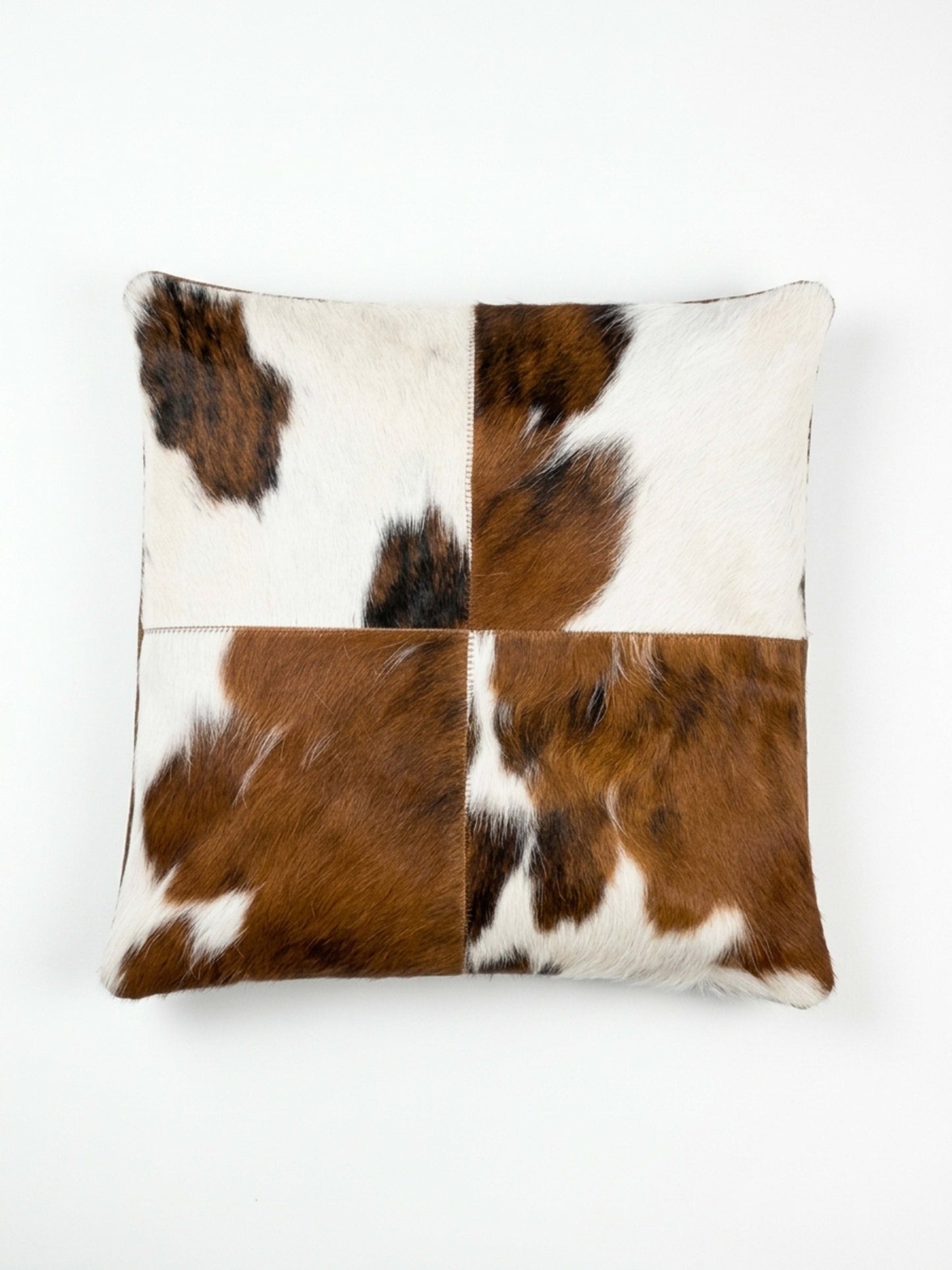 Cowhide Patchwork Pillow Cover | Tricolor Hair-On 20 in