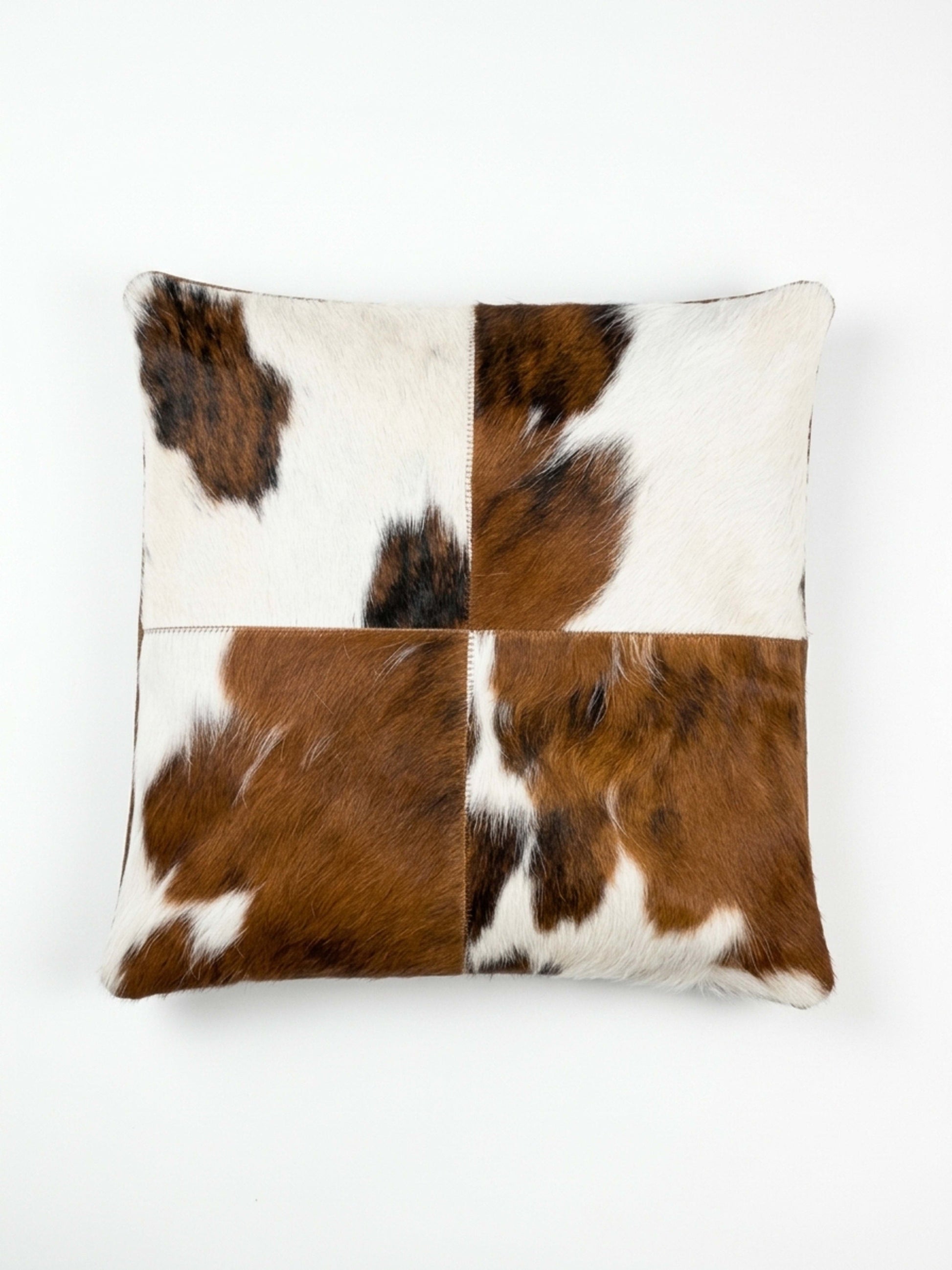 Cowhide Patchwork Pillow Cover | Tricolor Hair-On 20 in