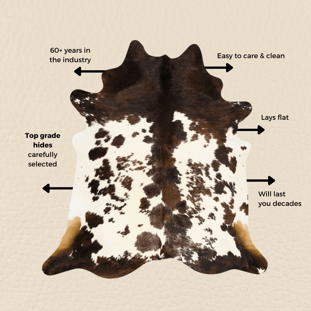 Genuine Cowhide Rug Exotic Tricolor (Brazilian) - Hides & Leathers - Area Rug