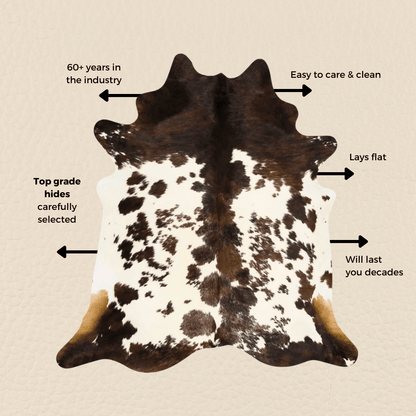Genuine Cowhide Rug Exotic Tricolor (Brazilian) - Hides & Leathers - Area Rug