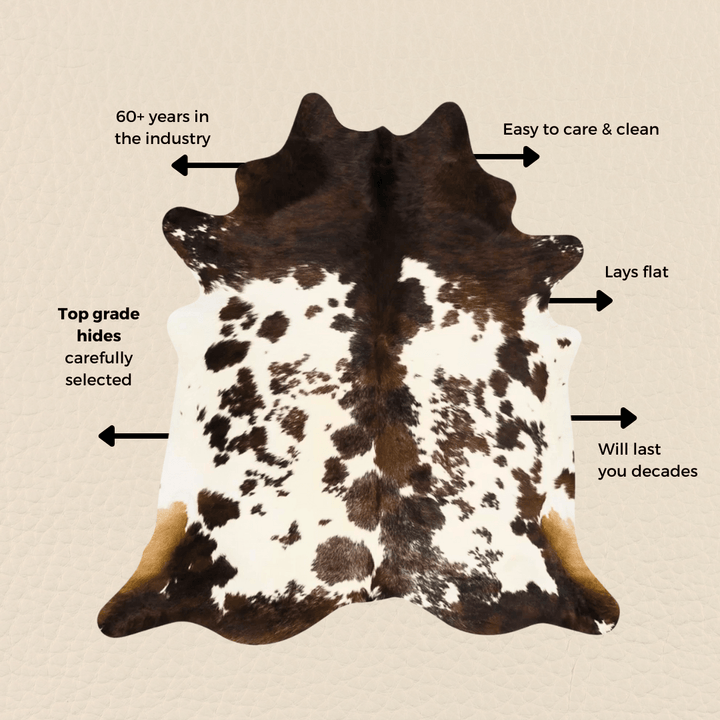 Genuine Cowhide Rugs - Speckled Salt and Pepper - Hides & Leathers - Cowhide Rugs