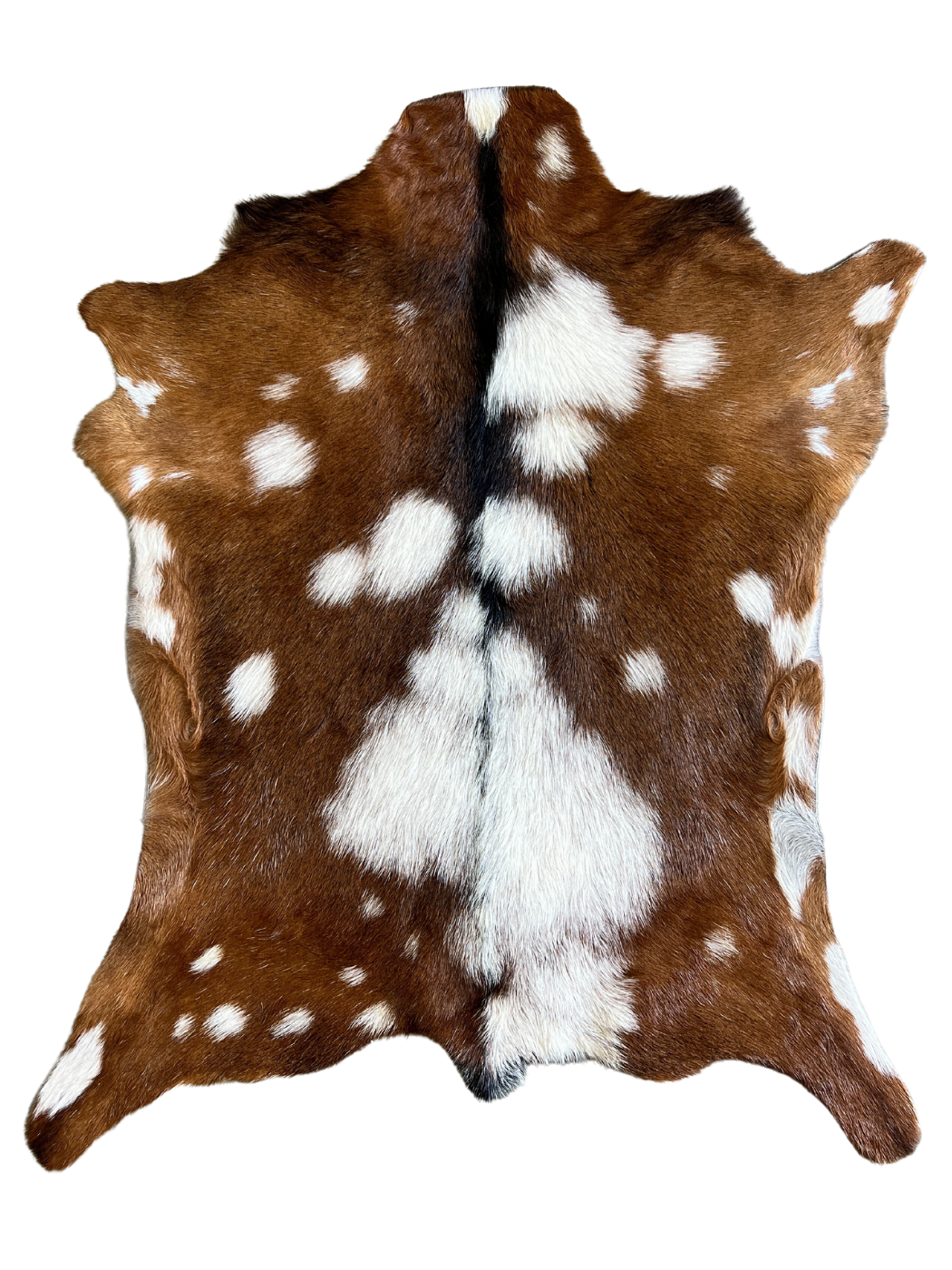 Goat Skin Rug - Brown & White