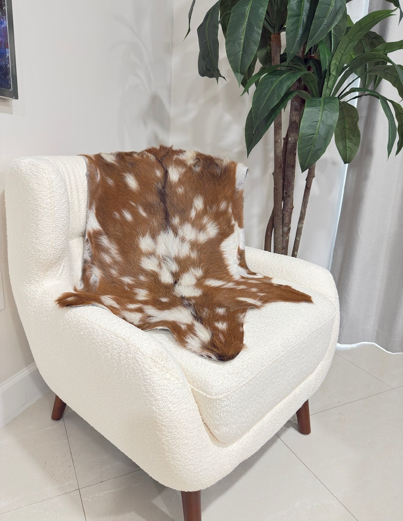 Goat Skin Rug - Brown & White - Hides & Leathers - Goat Skin