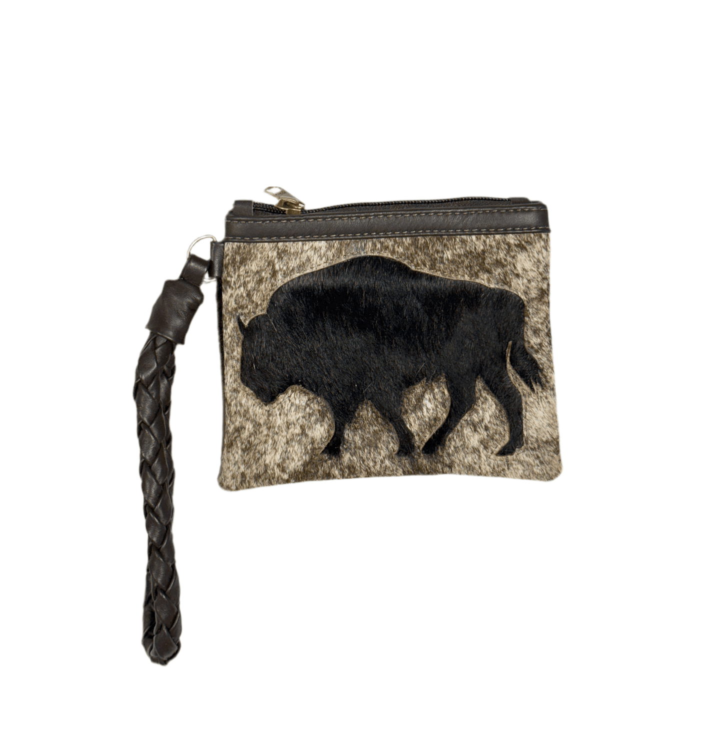 Handcrafted Cowhide Mini Wrist Purse - Buffalo Design - Hides & Leathers - 
