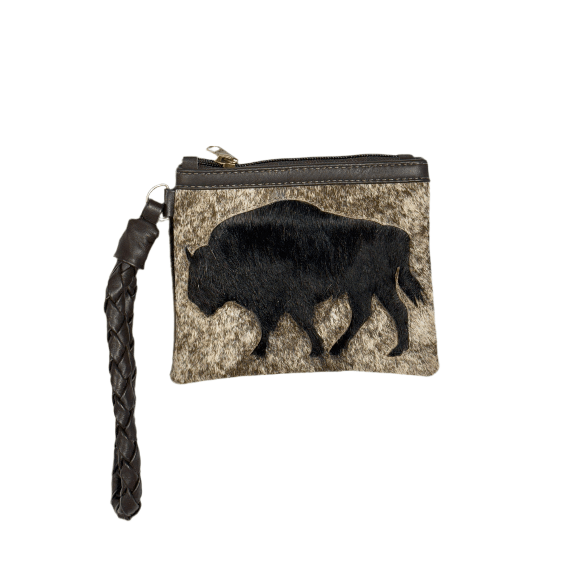 Handcrafted Cowhide Mini Wrist Purse - Buffalo Design - Hides & Leathers - 