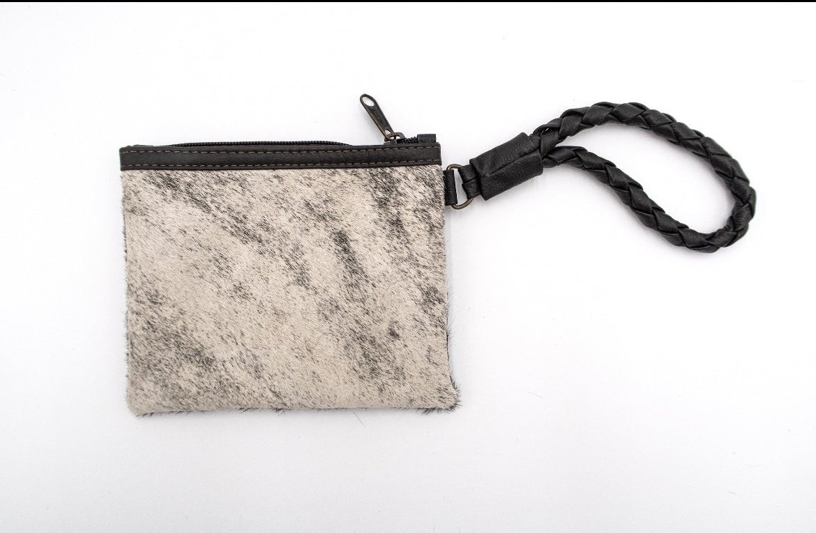 Handcrafted Cowhide Mini Wrist Purse - Buffalo Design - Hides & Leathers - 