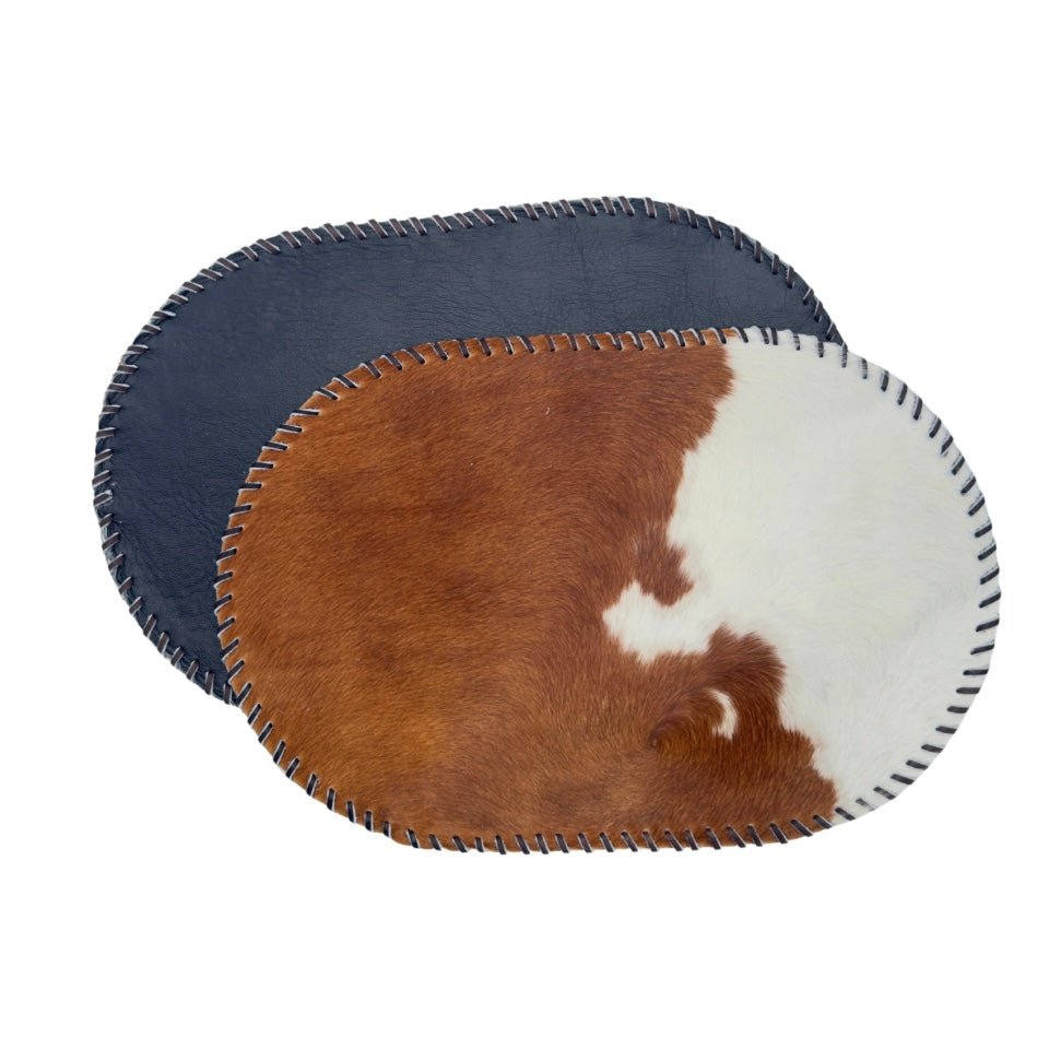 Handmade Cowhide Placemats and Coasters Bundle - Hides & Leathers - 