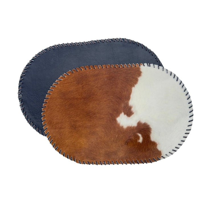 Handmade Cowhide Placemats and Coasters Bundle - Hides & Leathers - 
