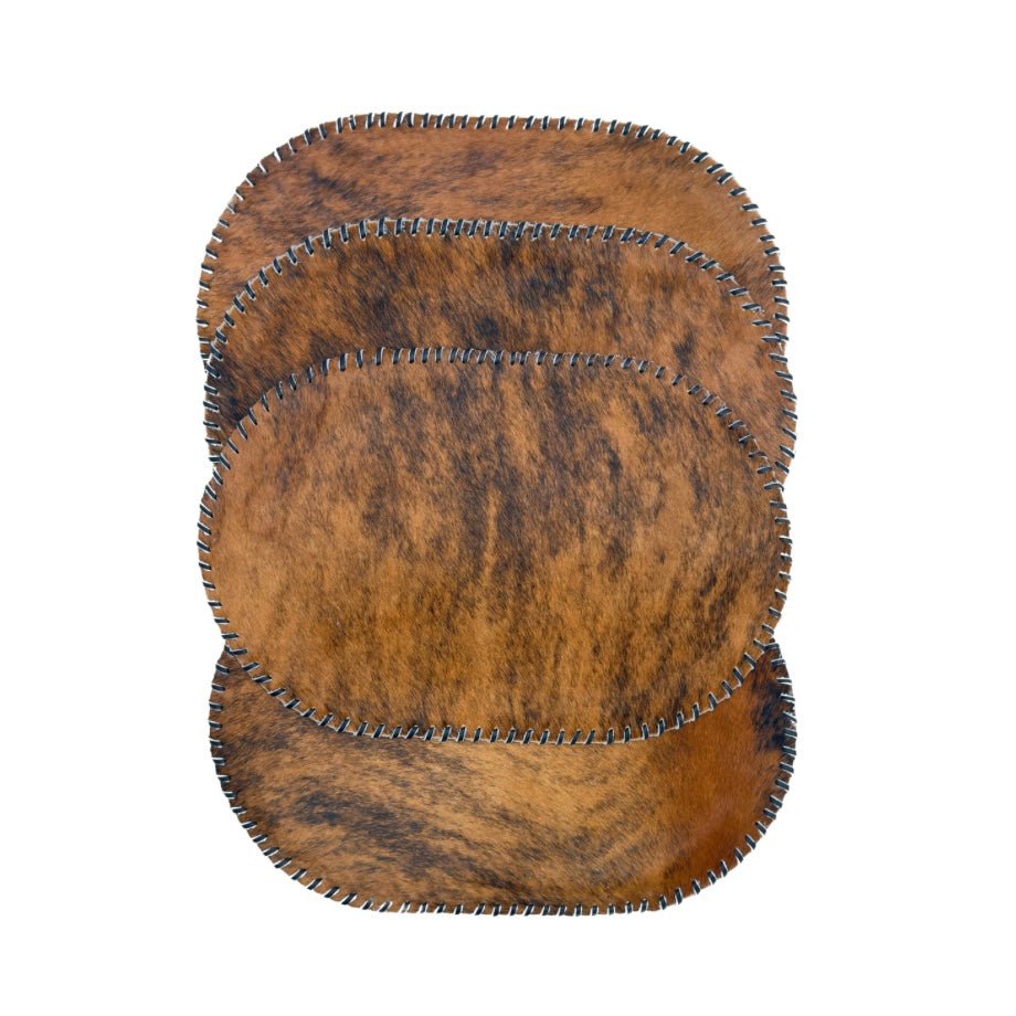 Handmade Cowhide Placemats and Coasters Bundle - Hides & Leathers - 