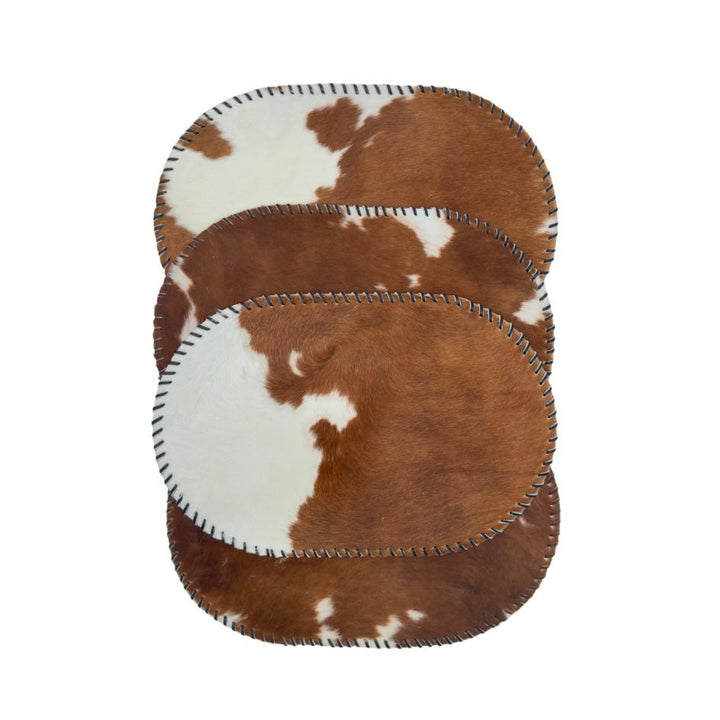 Handmade Cowhide Placemats and Coasters Bundle - Hides & Leathers - 