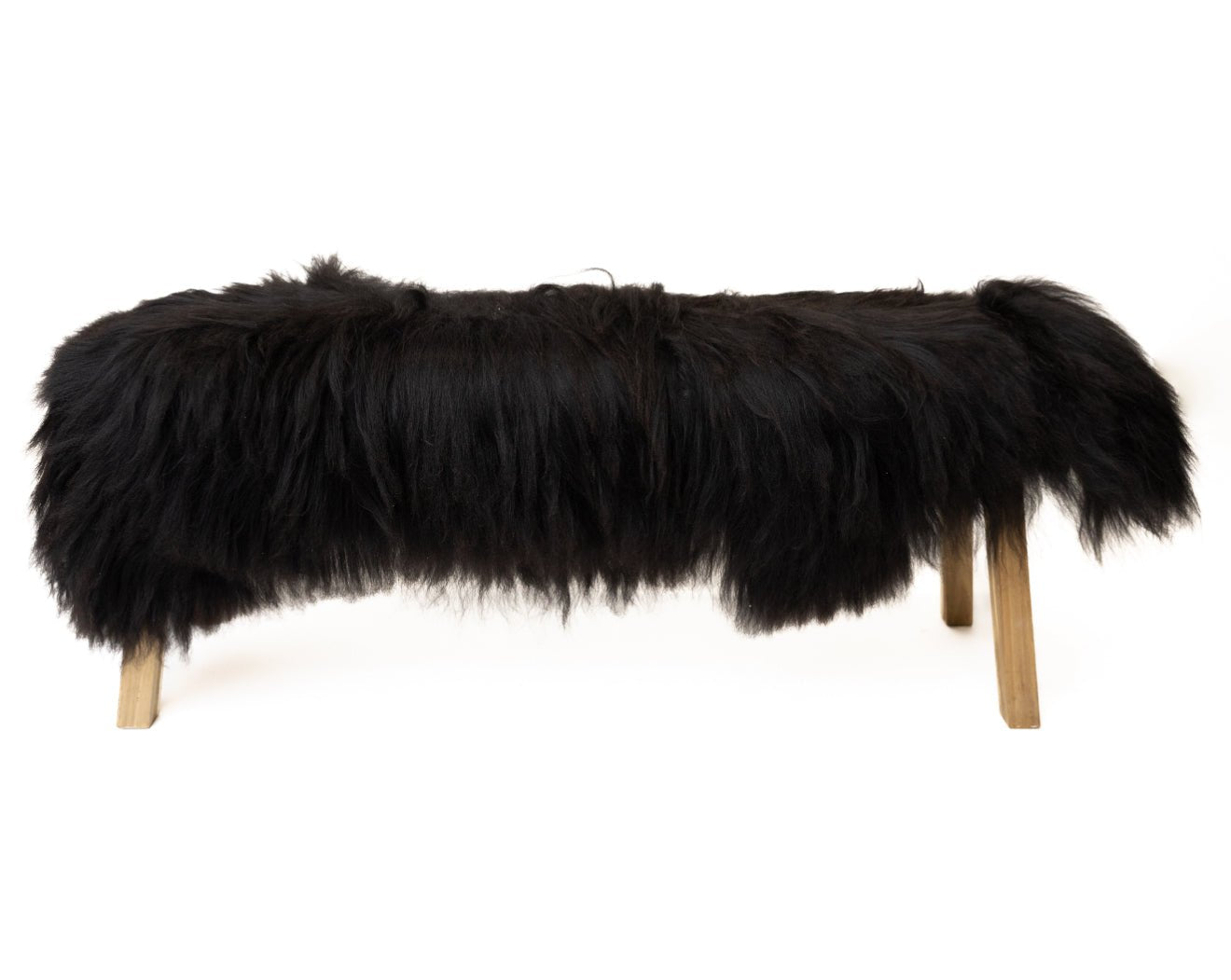 Luxury Norwegian Viking Heritage Sheepskin - Deep Black Long - Hair - Hides & Leathers - Sheep / Lamb