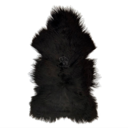 Luxury Norwegian Viking Heritage Sheepskin - Deep Black Long - Hair - Hides & Leathers - Sheep / Lamb