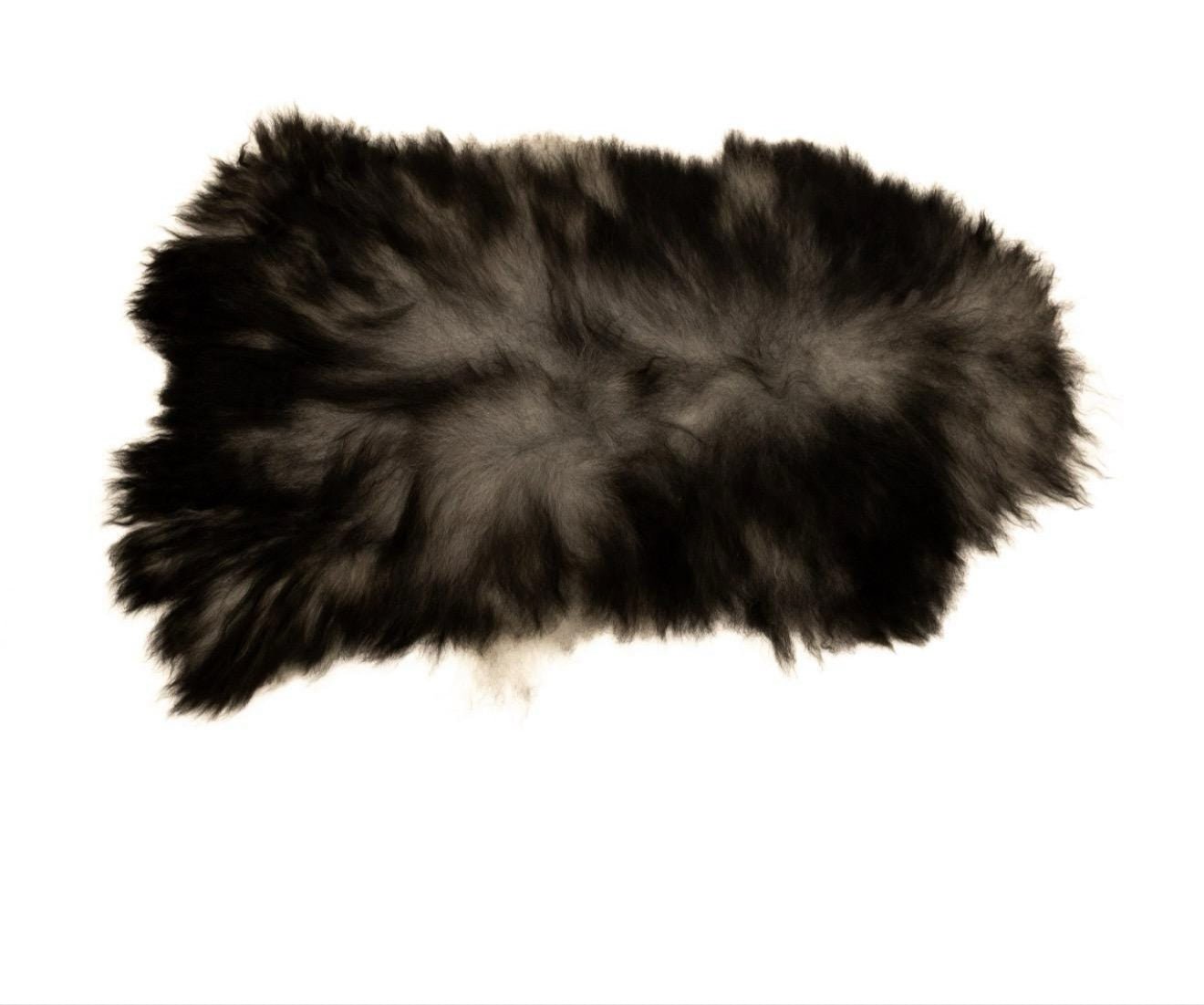 Luxury Norwegian Viking Heritage Sheepskin - Deep Black Long - Hair - Hides & Leathers - Sheep / Lamb