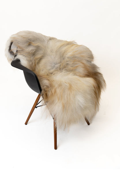Luxury Norwegian Viking Heritage Sheepskin - Golden Flecked Beige Long - Hair - Hides & Leathers - Sheep / Lamb